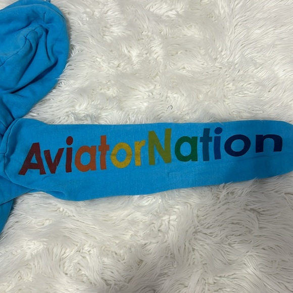AVIATOR NATION RELAXED PULLOVER HOODIE - NEON BLUE - Picture 5 of 5